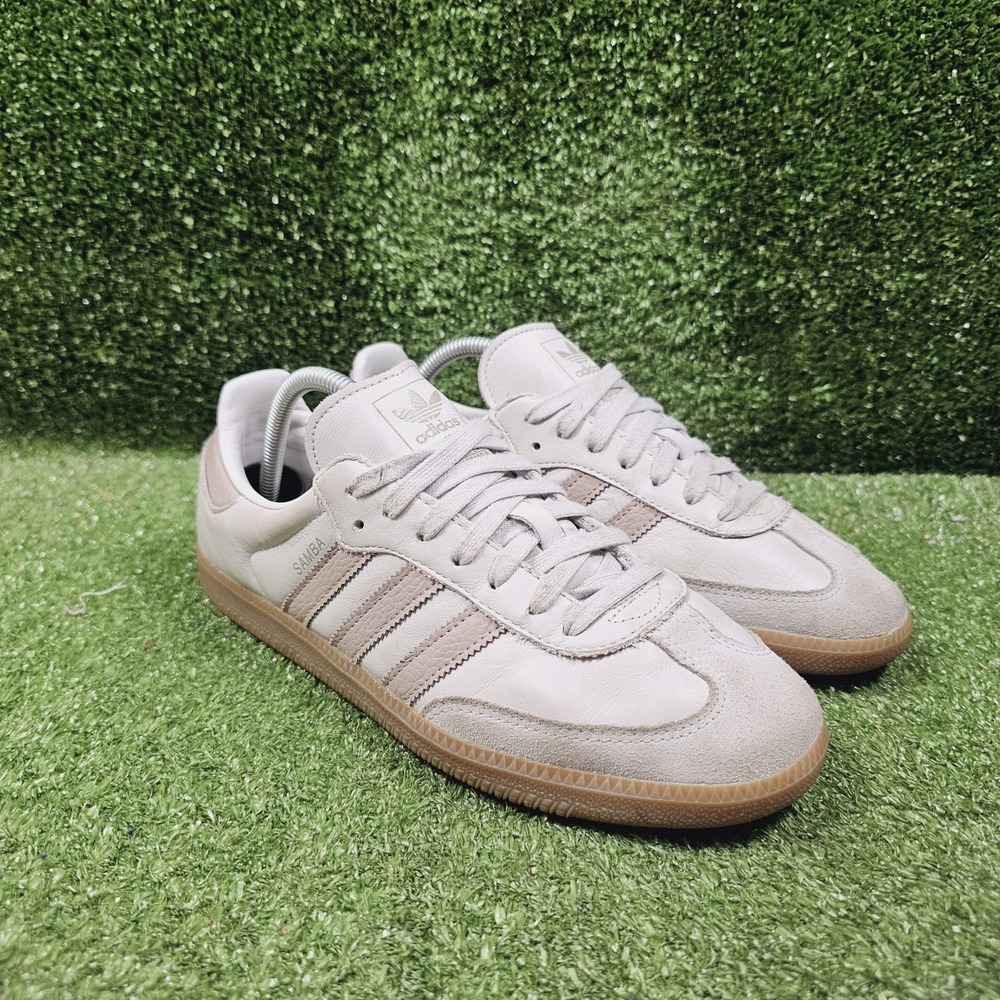 adidas Samba OG Grey Vapor Leather Gum Sole Athletic Sneakers Mens Size 8.5